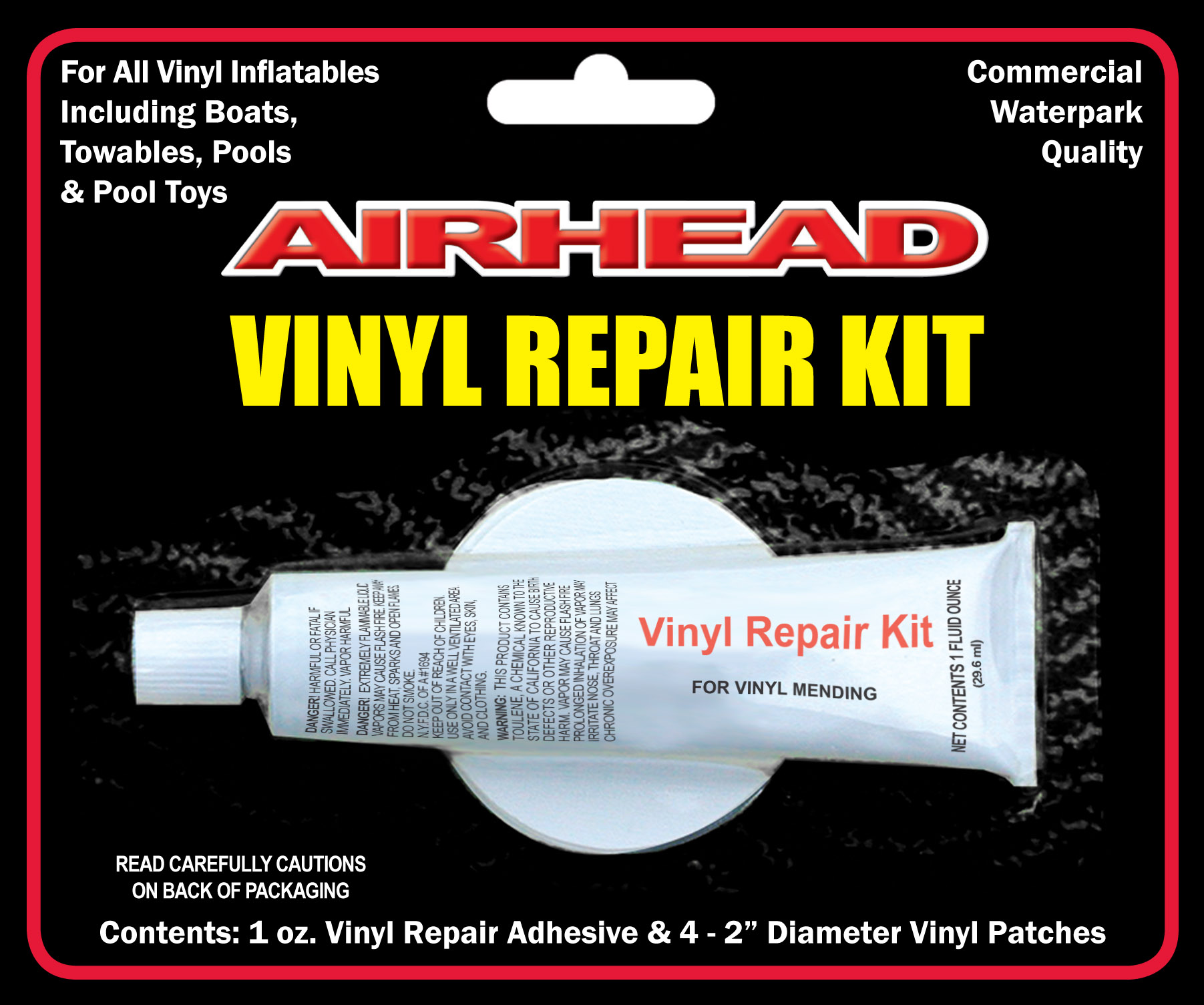 Airhead Vinyl Repair Kit, 1 oz, Automotive Body Filler, 4 Pieces Pack