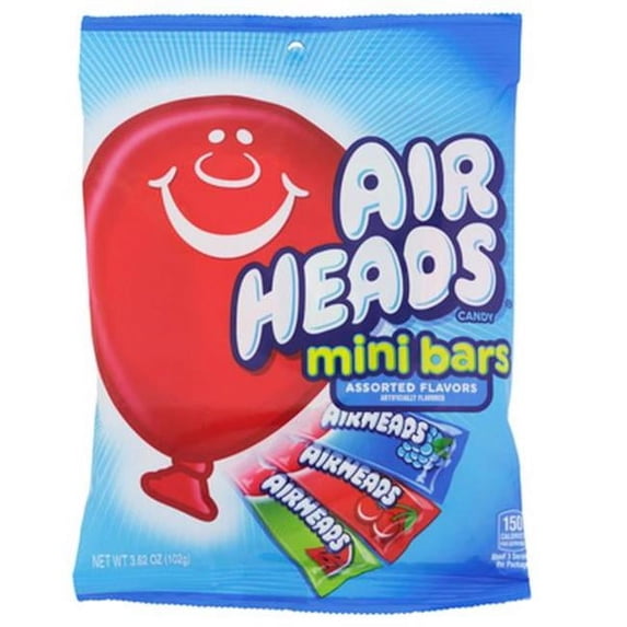 Airheads Mini Bars Chewy Taffy Candy Air Head 3.62oz bag Lot of 2 sweets