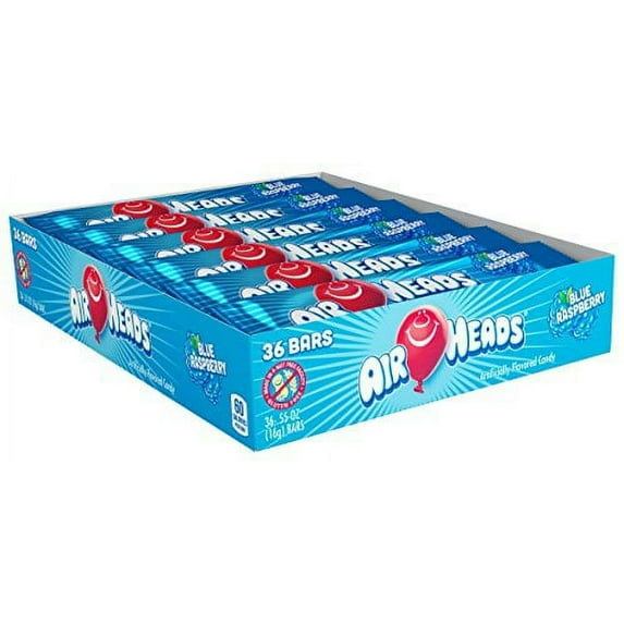 Airheads Bars, Blue Raspberry, 0.55 Ounce (Pack of 36)