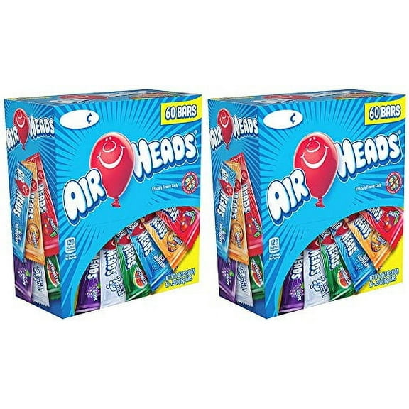 Airheads Bars, Chewy Fruit Candy, Variety Pack, 60 Count (2 Pack)
