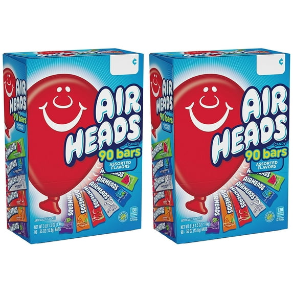 Airheads Bars, Chewy Fruit Candy, Variety Pack, 90 Count (Packaging May Vary) - 2 Pack
