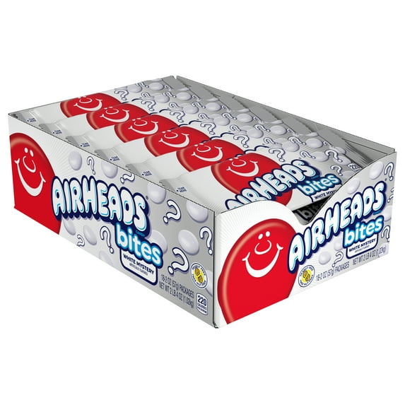 Airheads Bites Candy Pack, White Mystery, 2oz, Pack of 18