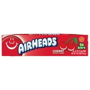 Airheads Candy Individually Wrapped Regular Size Bars (.55 oz), Cherry, Nut Free, 19.8 oz, 36 Ct