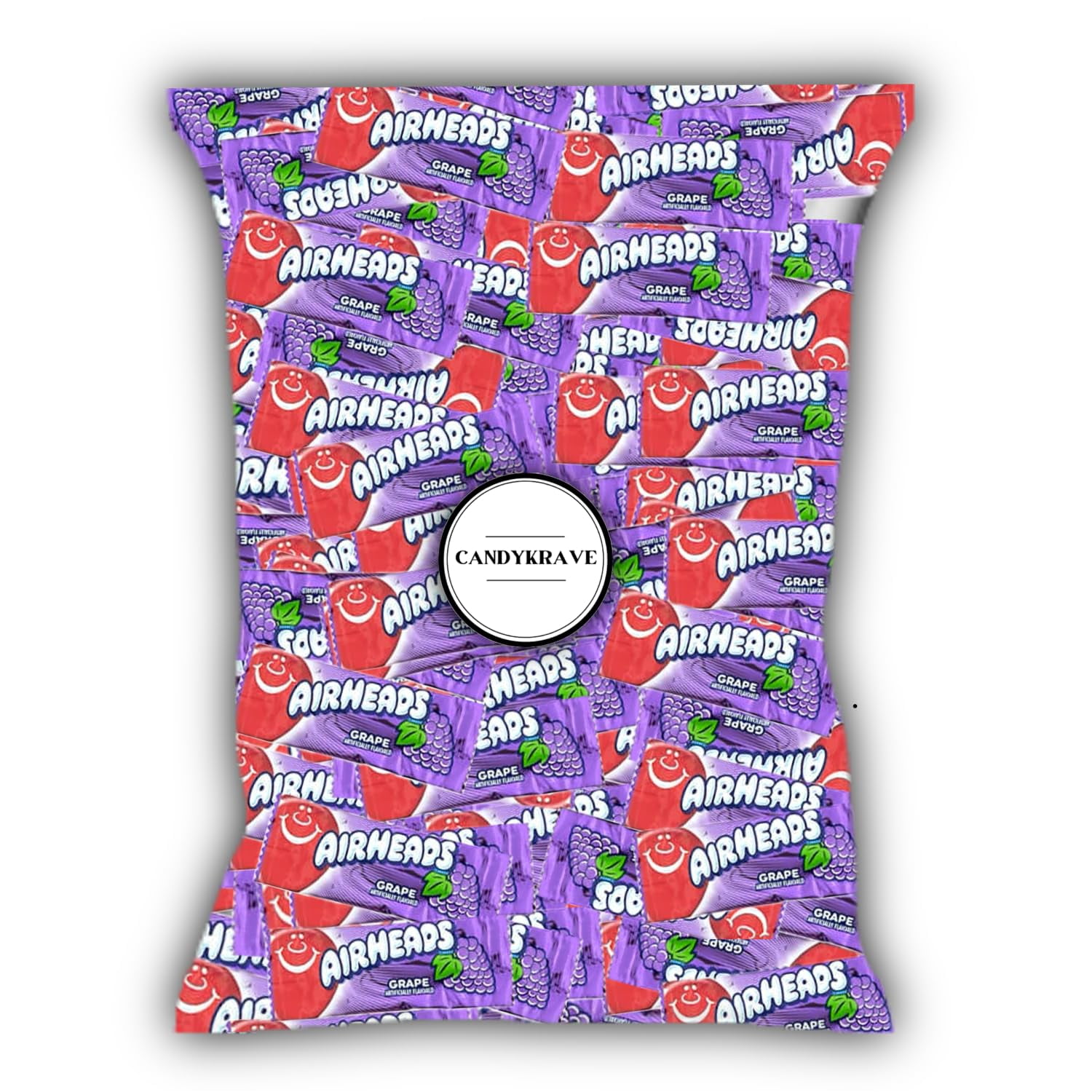 Airheads Candy Mini Bars, Grape Flavor, 40 Pieces Bulk Bag, Individually Wrapped Non-Melting Chewy Fruit Taffy, Gluten Free, Perfect for Birthdays, Parties & Pantry (1 lbs)