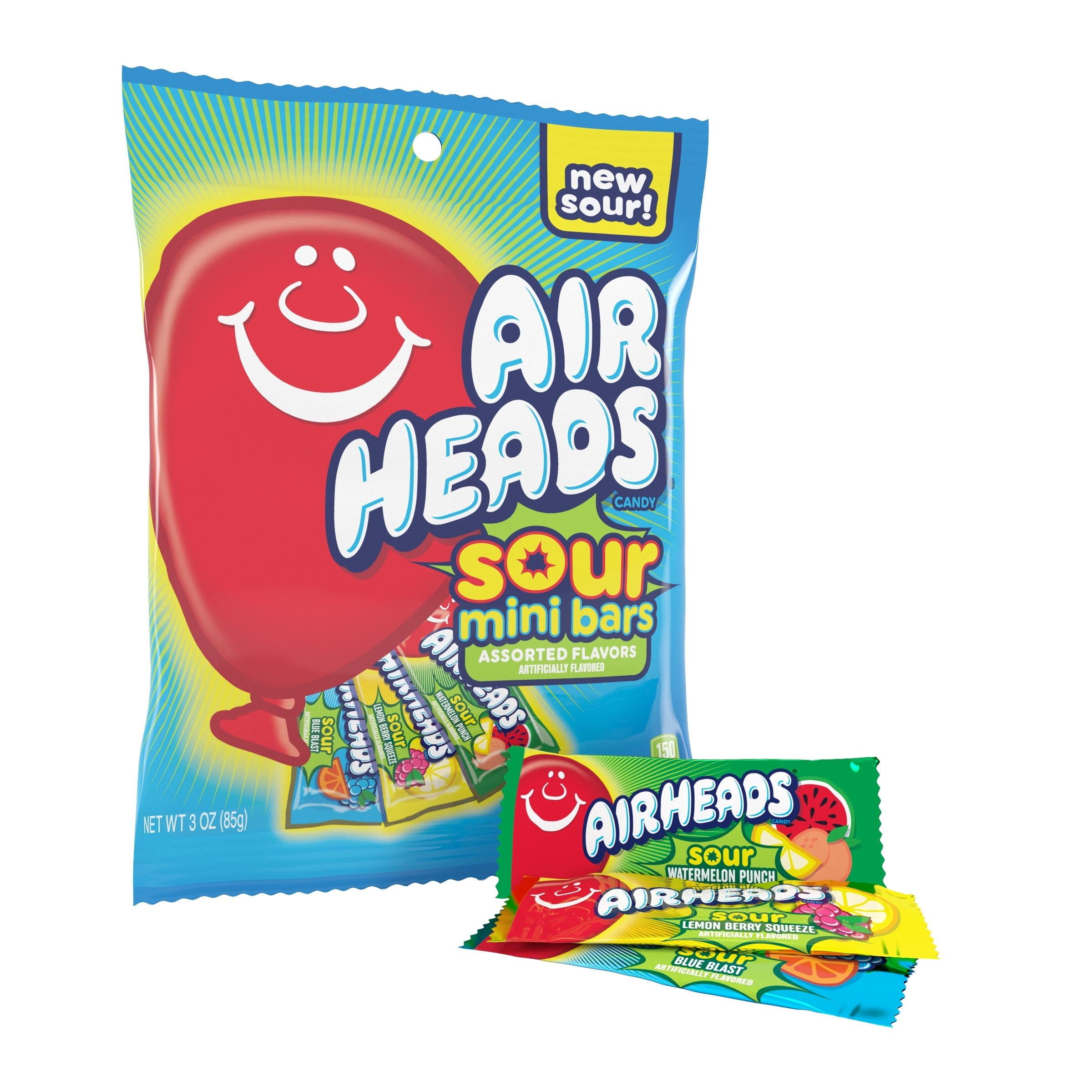 Airheads Candy Variety Bag, Individually Wrapped Assorted Sour Mini Bars, Nut Free, 3 oz (Pack of 2)