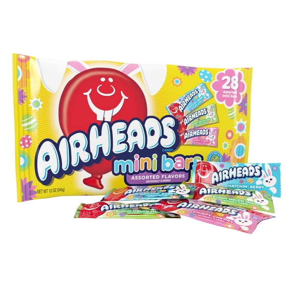 Airheads Candy, Variety Bag, Individually Wrapped Assorted Easter Mini Bars, Party, Non-Melting, 12oz (1 Bag)