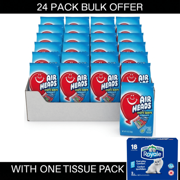 Airheads Candy Variety, Individually Wrapped Assorted Fruit Mini Bars, Nut Free, 10 oz