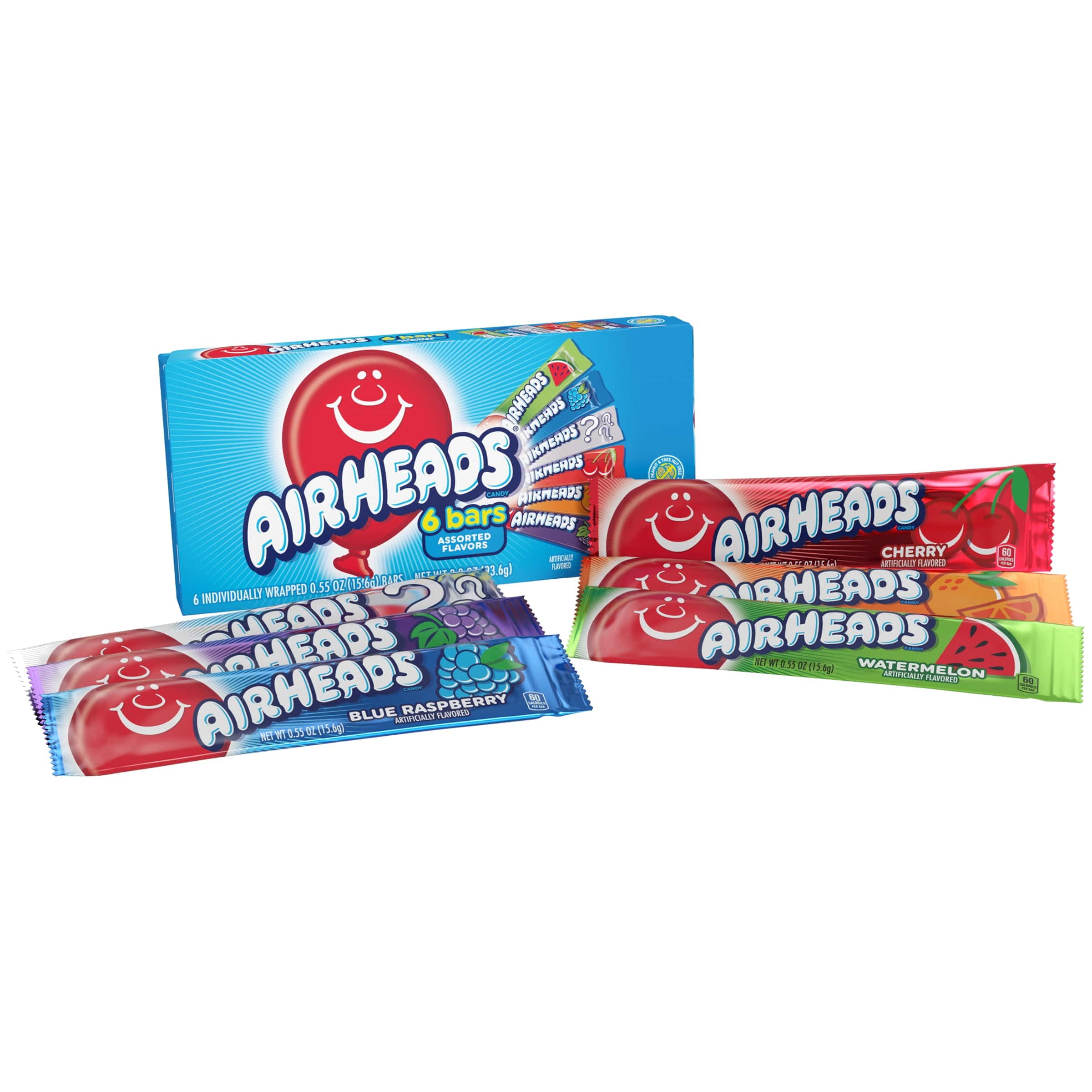Airheads Chewy Candy Bars Movie Theater Box Assorted Flavors 3.3 oz, Pack of 6 in Nepal at