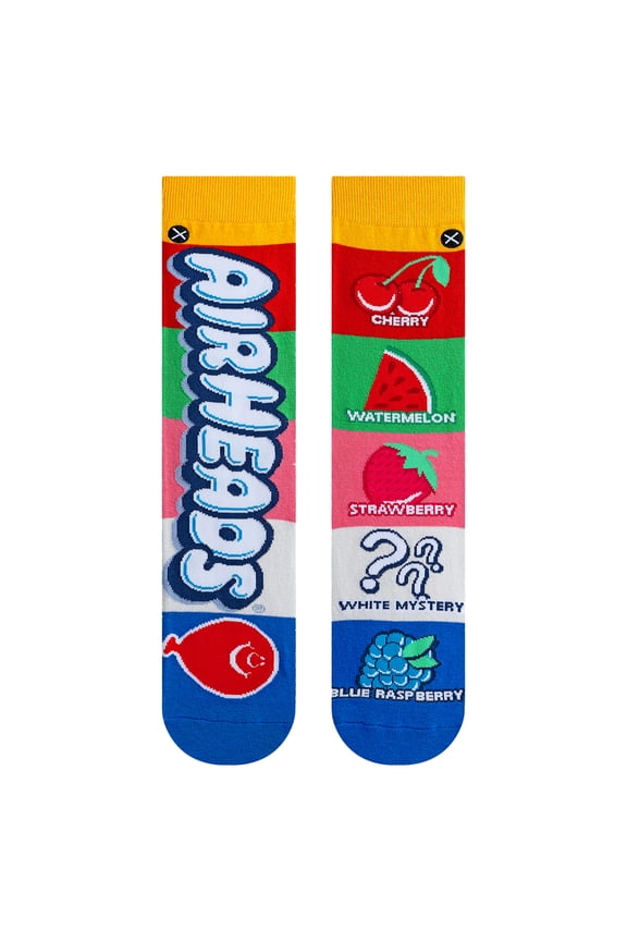 Airheads Flavors Crew Socks Cool Novelty Candy Merch Colorful Soft Cotton Blend Apparel