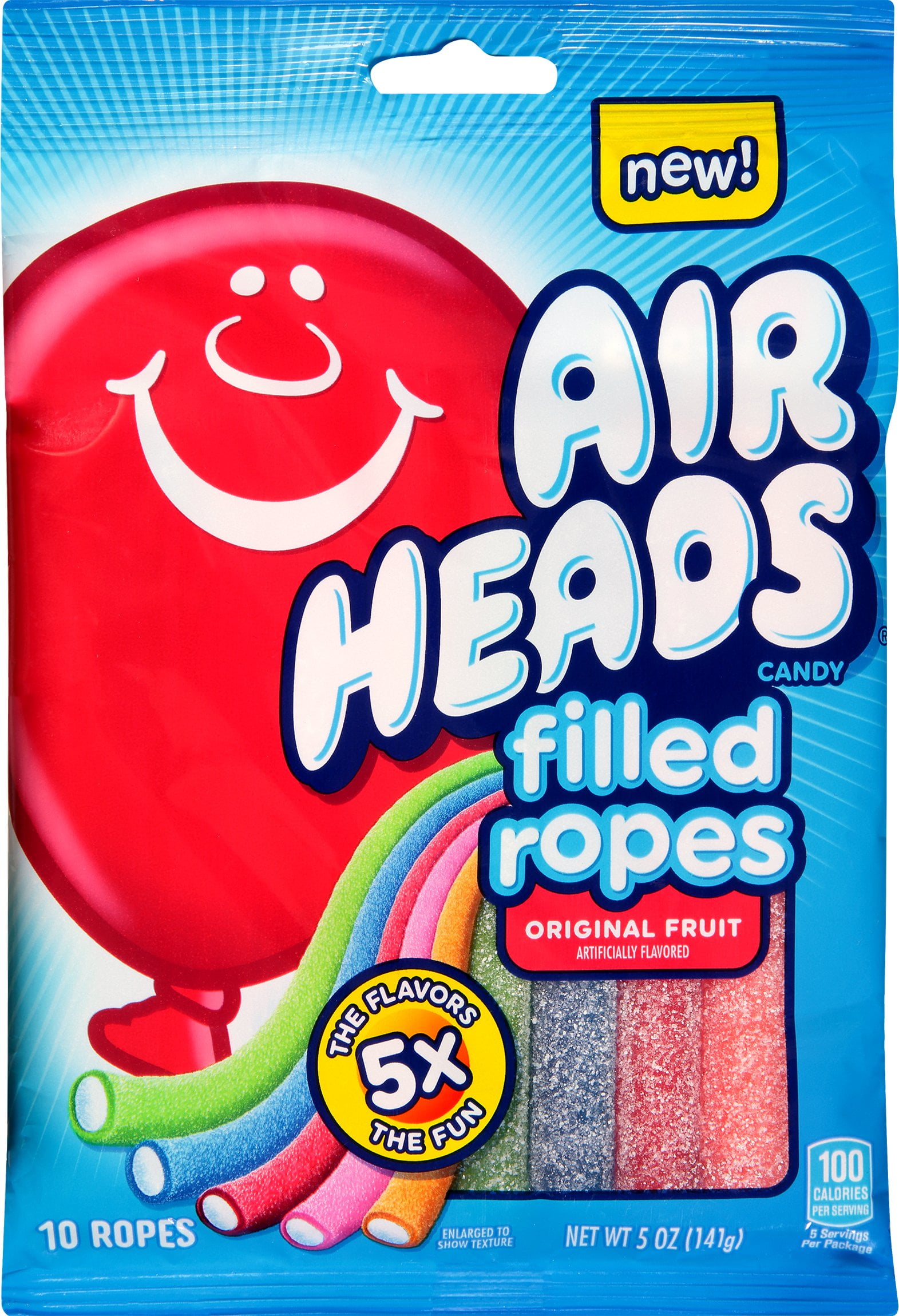 Airheads Fruit Flavored Filled Ropes Candy, 5 oz Bag
