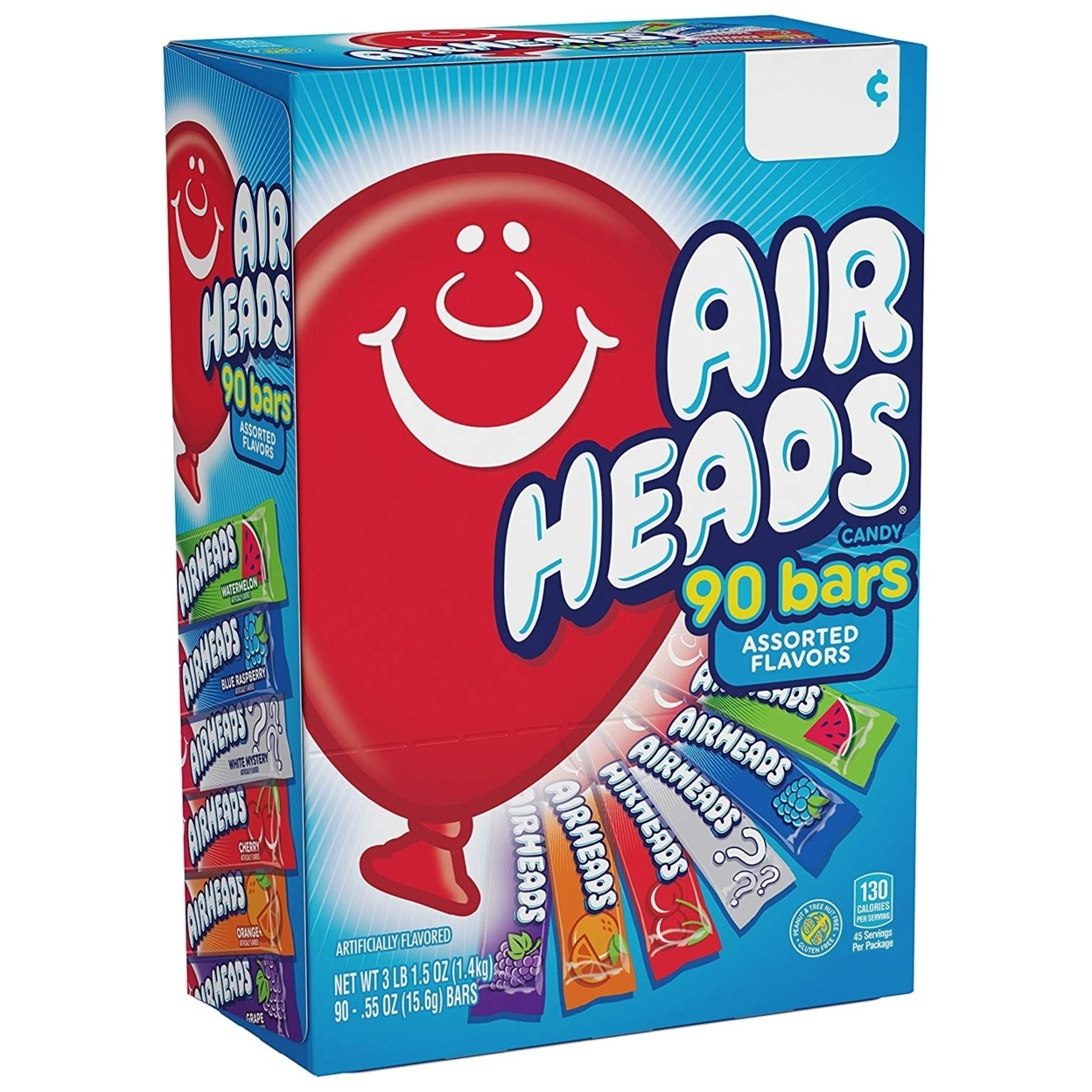 Airheads Individually Wrapped Fruit Candy Variety Gravity Feed Box, 90 Count - image 1 of 5