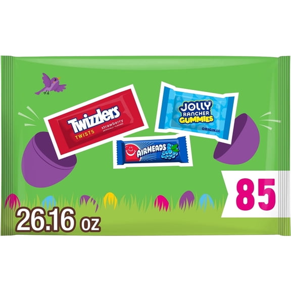 Airheads, Jolly Rancher and Twizzlers Assorted Fruit Flavored Easter Candy, Bag 26.16 oz, 85 Pieces