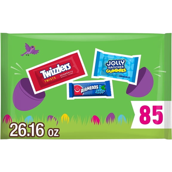 Airheads, Jolly Rancher and Twizzlers Assorted Fruit Flavored Easter Candy, Bag 26.16 oz, 85 Pieces
