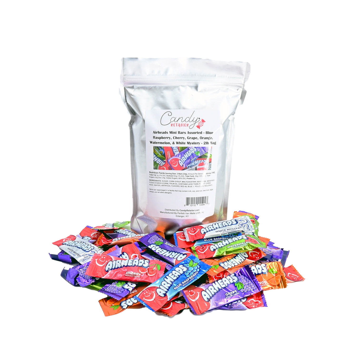 Airheads Mini Bars Assorted - Blue Raspberry, Cherry, Grape, Orange ...