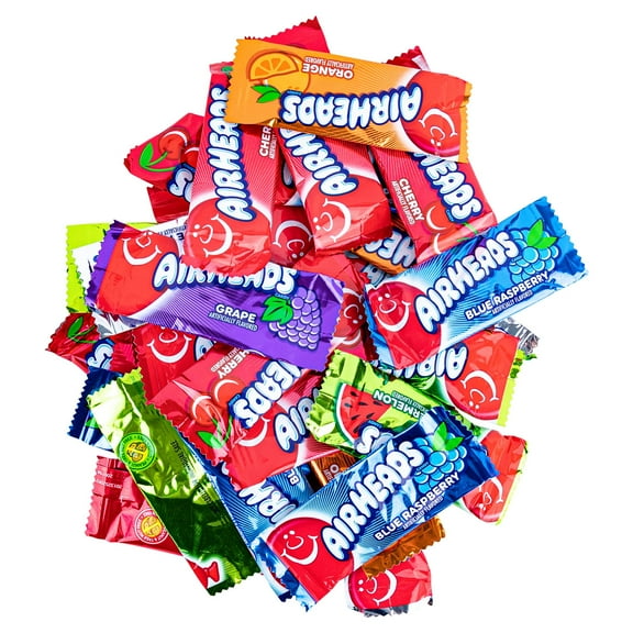 Airheads Mini Bars Assortment - 2 Lbs Of Cherry, Orange, Lime, Blue Raspberry,