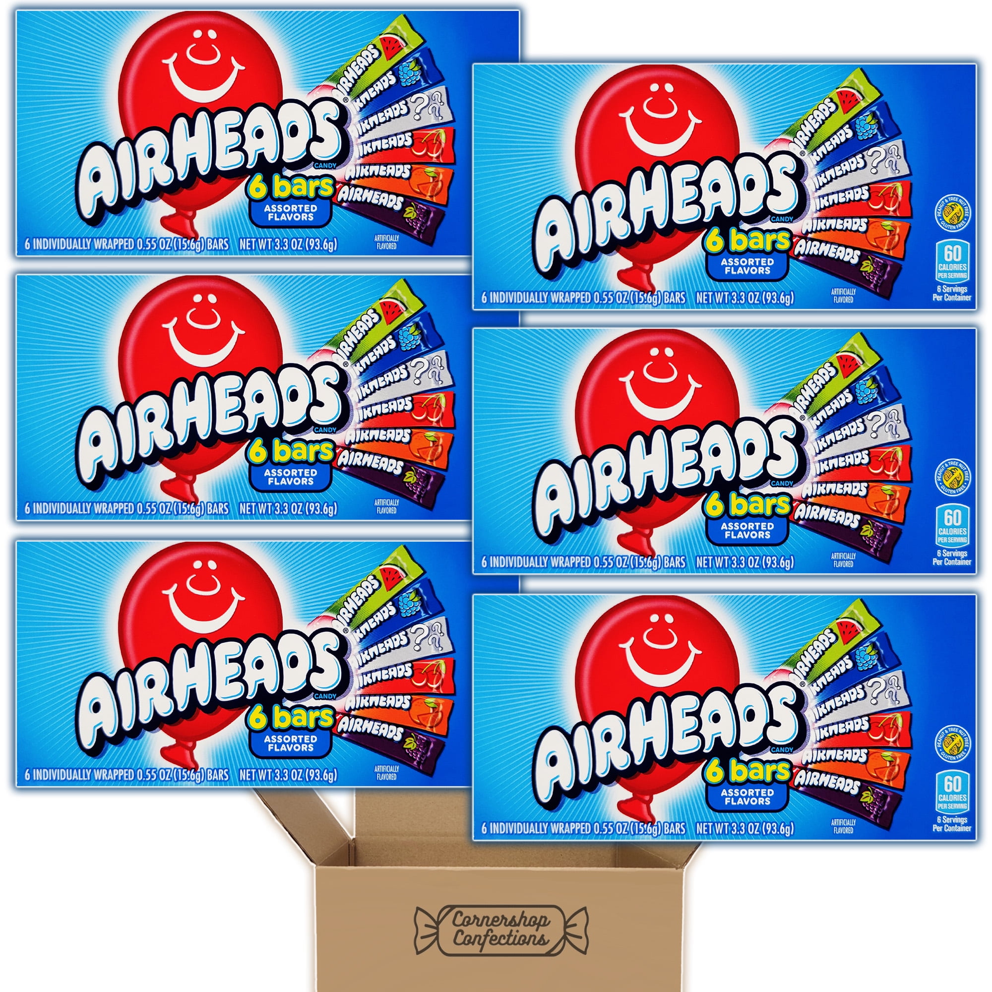 Airheads Movie Theater Box Candy Bundle Pack - 6 Individually Sealed 3. ...