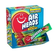 Airheads SOUR Bars, Variety Bulk Box, TVS1&nbsp;Sour Watermelon Punch, Blue Blast, and Lemon Berry Squeeze flavored candy, 60 Individually Wrapped Full Size Bars