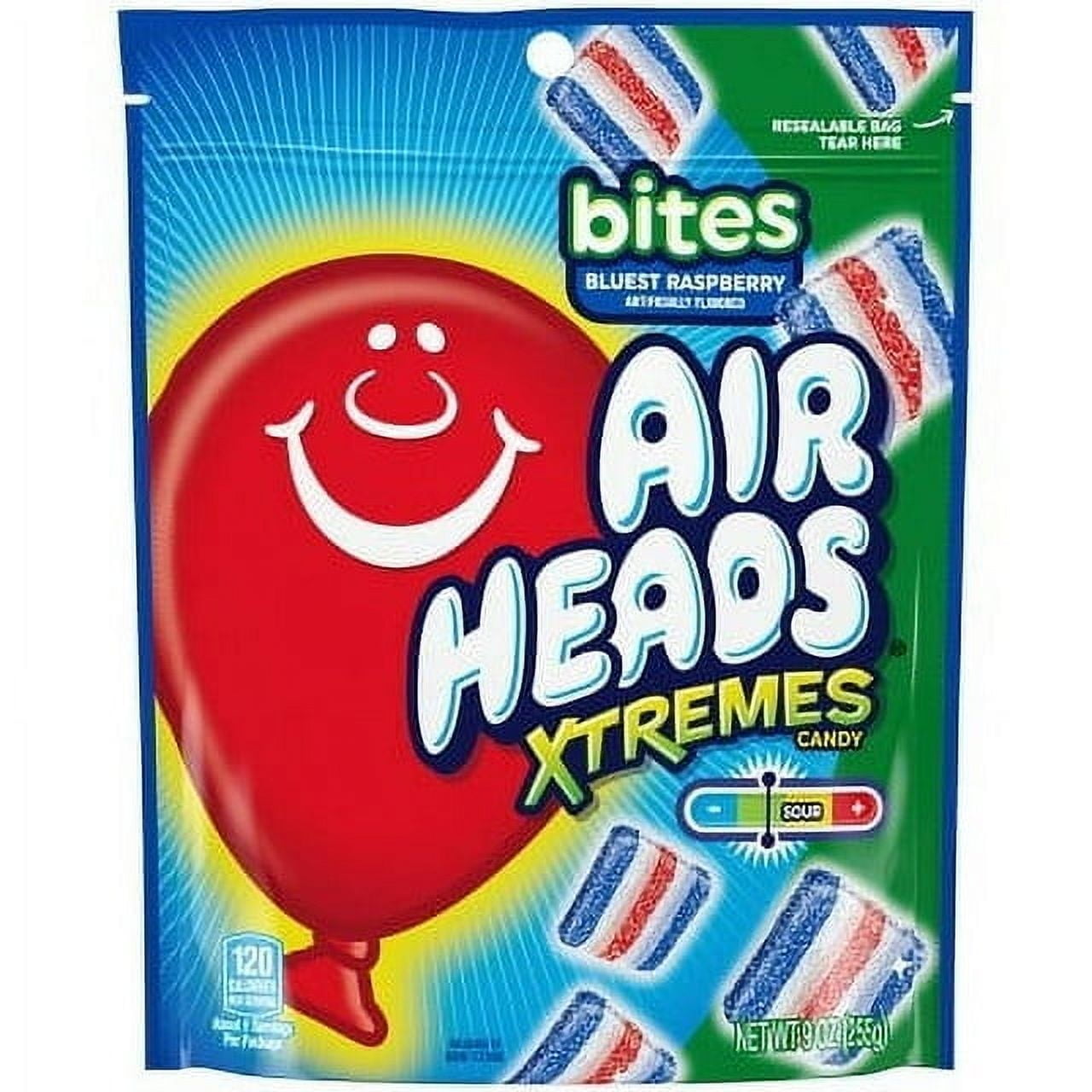 Airheads Xtremes 1PACK, Blue Raspberry Candy Standup Bag