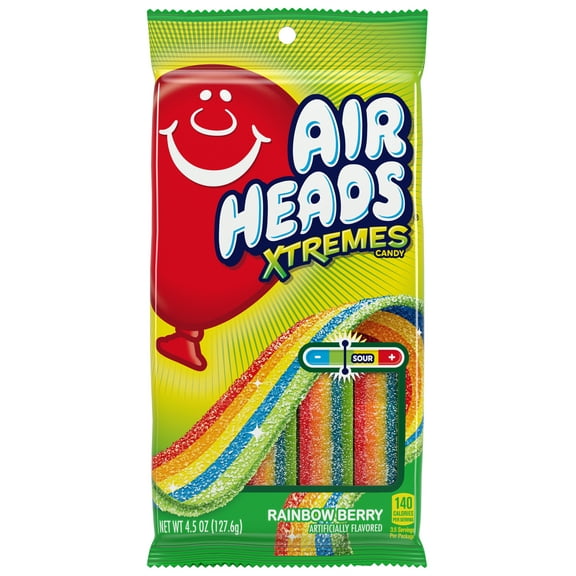 Airheads Xtremes Belts Candy, Rainbow Berry, 4.6 oz Bag