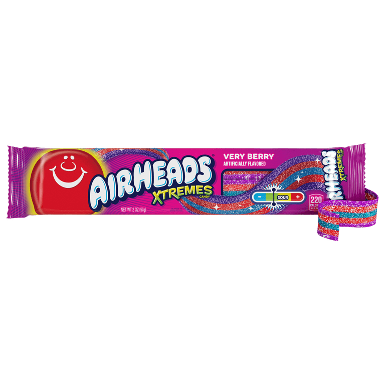Airheads Xtremes Belts Candy, Very Berry, 2 oz - Walmart.com