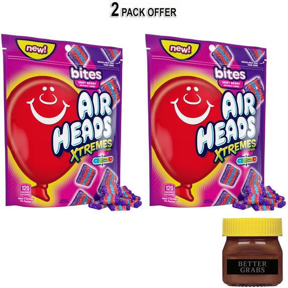 Airheads Xtremes Belts Candy, Very Berry, 9 OZ
