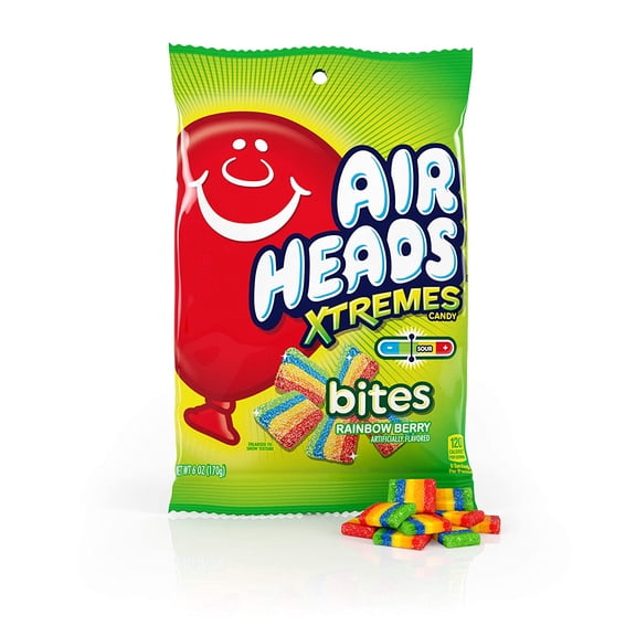 Airheads Xtremes Bites Rainbow Berry Peg Bag, Valentines Day Gifts, Bulk, 6 Ounce (Pack of 12)