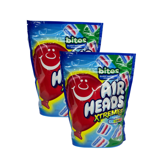 Airheads Xtremes Bites Raspberry Red White & Blue Sweetly Sour Candy, 9 oz Bags - 2 pack