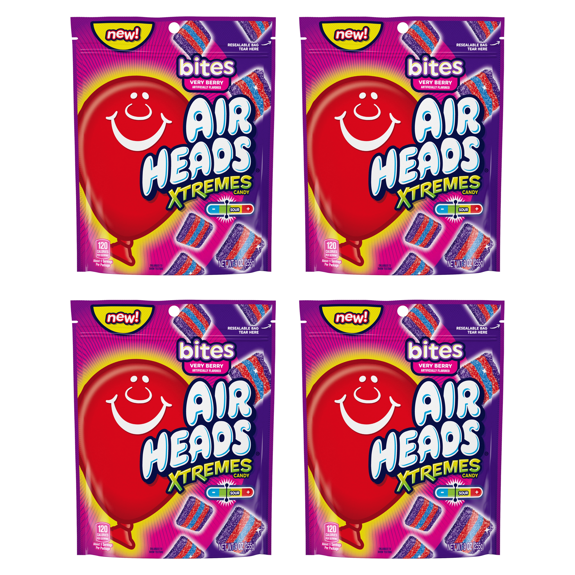 Airheads Xtremes Bites Sweetly Sour Candy, Rainbow Berry, Nut Free