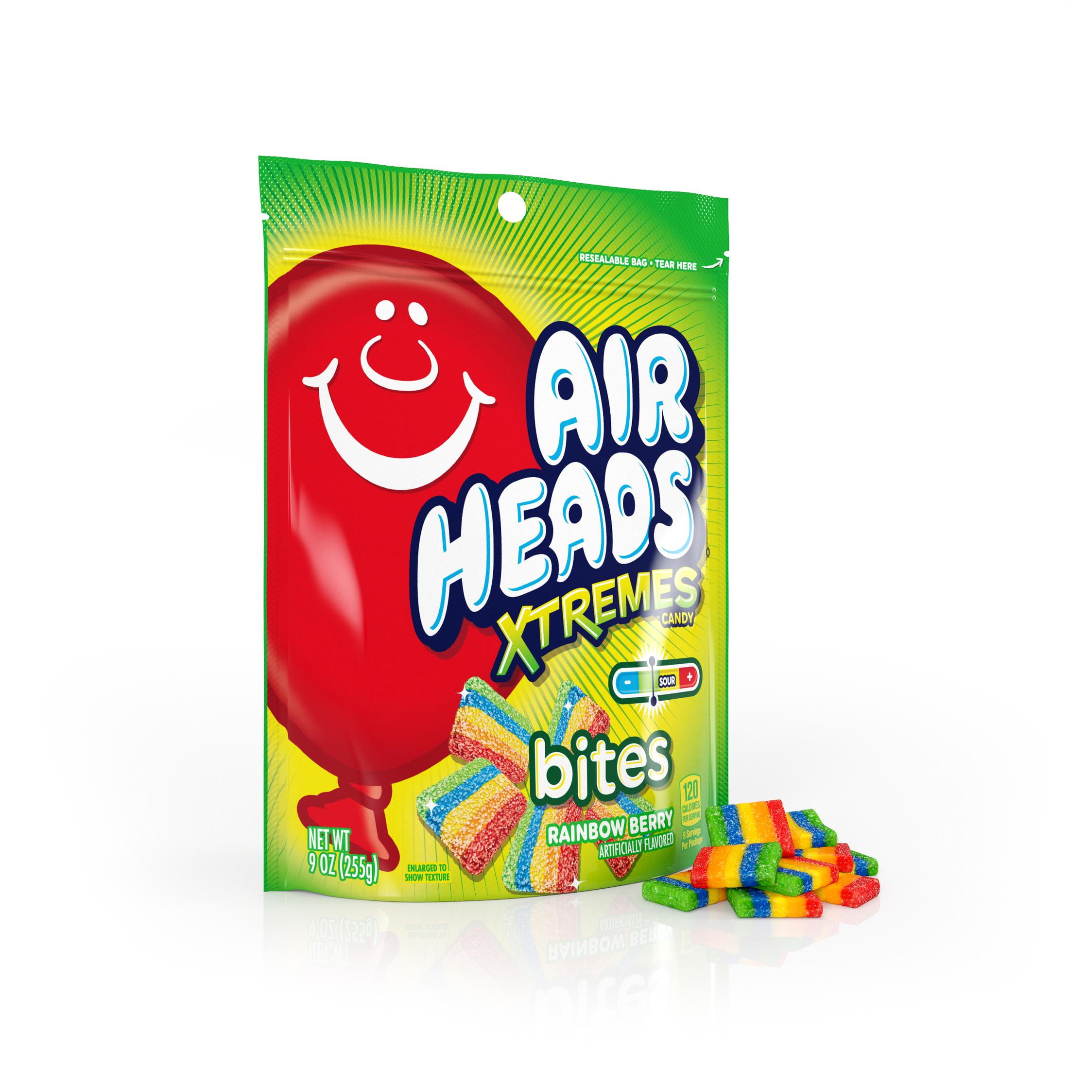 Airheads Xtremes Bites Sweetly Sour Candy, Rainbow Berry, Nut Free, 9 oz (Pack of 6)