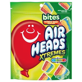 Airheads Xtremes Bites Peanut-Free Rainbow Berry Chewy Sour Candy, 9 oz Resealable Bag