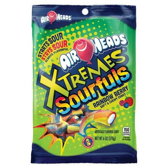 Airheads Xtremes Sourfuls Rainbow Berry Candy, 6 Oz., 12 Count