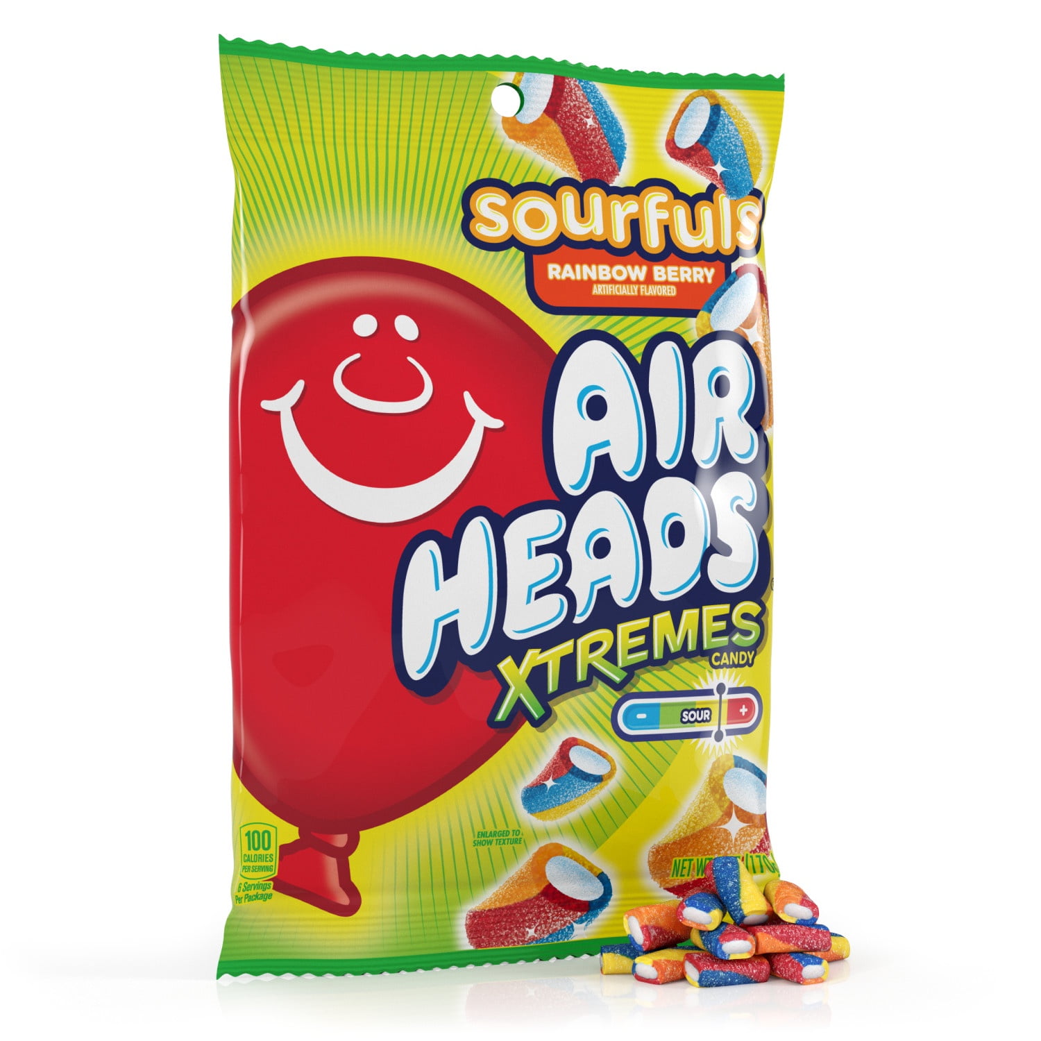 Airheads Xtremes Sourfuls Rainbow Berry Soft & Chewy Candy, 6 oz.