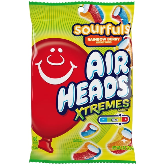 Airheads Xtremes Sourfuls Chewy Candy, Rainbow Berry Artificially Flavored, 6 Oz Bag