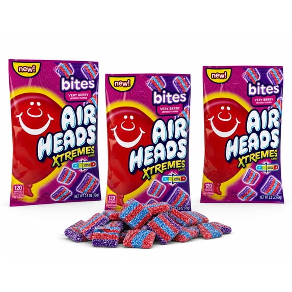 Airheads Xtremes Very Berry Bites, 2.8 oz , 3 pack.