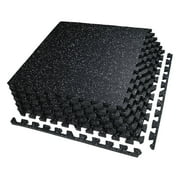 AIRHOP Gym Floor Mats 0.56" Thick 24 Sq ft 6pcs Rubber Top High Density EVA Foam Home Gym Garage