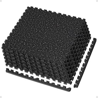 AIRHOP 0.56in Thick 24 Sq ft Exercise Equipment Mats, 6 Tiles Upgraded Rubber Top with High Density EVA Foam, Gym Flooring 24 x 24in,