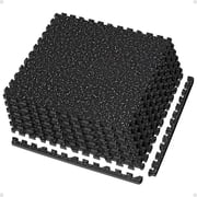 AIRHOP 0.56in Thick 24 Sq ft Exercise Equipment Mats, 6 Tiles Upgraded Rubber Top with High Density EVA Foam, Gym Flooring 24 x 24in