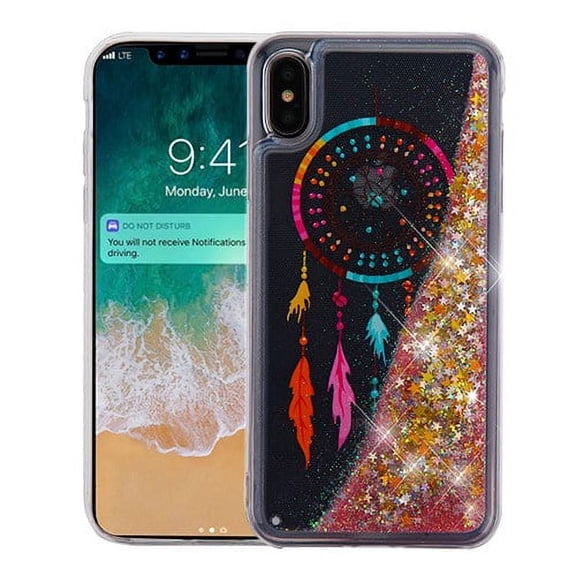 Airium Quicksand Glitter Hybrid Protector Cover for Apple iPhone XS Max - Dreamcatcher & Gold Stars