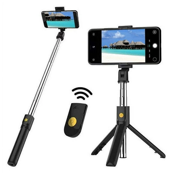 Airium Wireless Selfie Stick for Smartphone  Shutter Control  Black