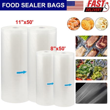 Airkoul 2 Rolls 8"x50' Giant Food Vacuum Sealer Bags Food Saver Embossed Bags