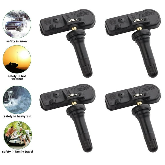 Airkoul 4 PCS Tire Pressure Sensors GM OEM TPMS Pressure Monitoring for Chevy GMC 13586335, Black