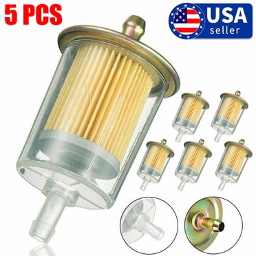 5 Pack Inline Fuel Filters – Small Engine Gas Oil Filter – Fits 1/4" & 5/16" Line – Universal