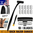 thumbnail image 1 of Airkoul Back Razor Long Handle Body Shaving Tool Wet &Dry W/Blade, 1 of 8