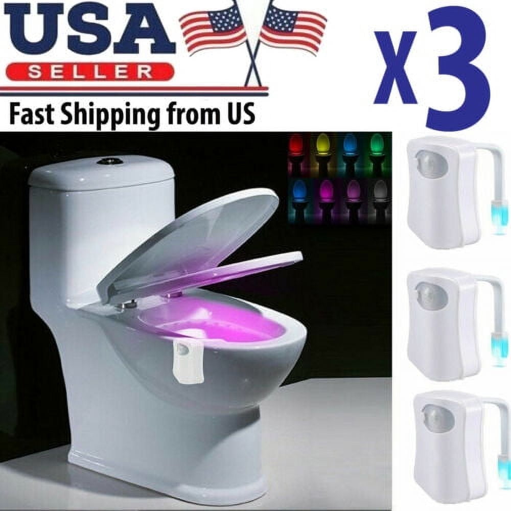 Airkoul Bowl Bathroom Toilet Night LED 8 Color Lamp Sensor Lights ...