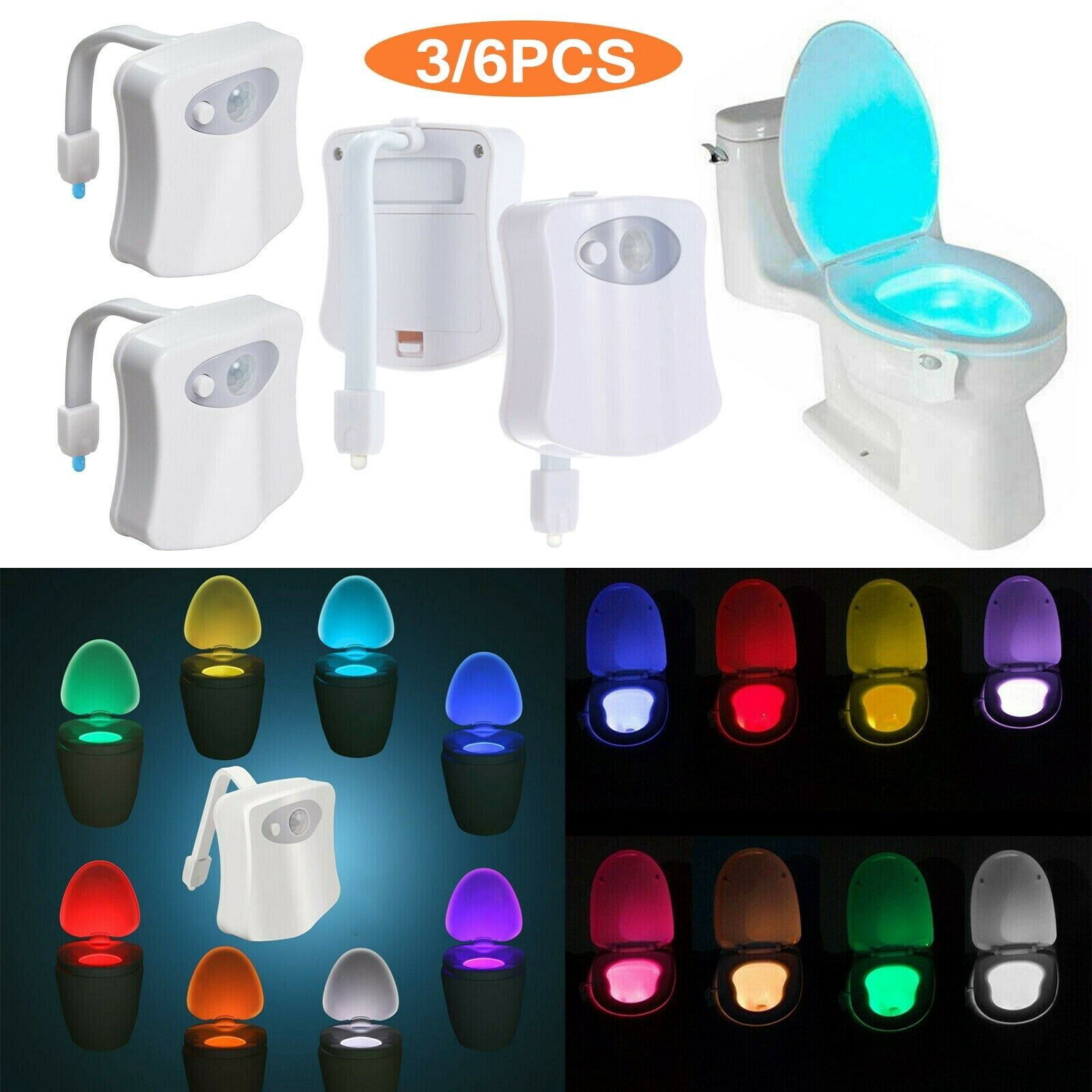 Airkoul Bowl Bathroom Toilet Night LED 8 Color Lamp Sensor Lights ...