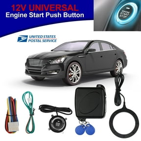 Airkoul Car Ignition Switch 12V RFID Engine Start Push Button Keyless Entry Starter Kit