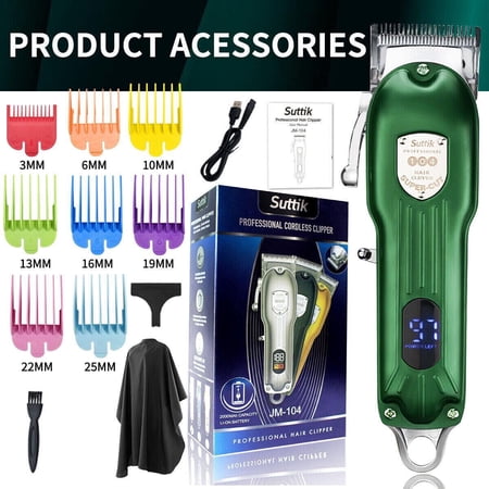 Airkoul Hair Clippers Cordless Trimmer Rechargeable Hair Clippers Cutting Beard Green