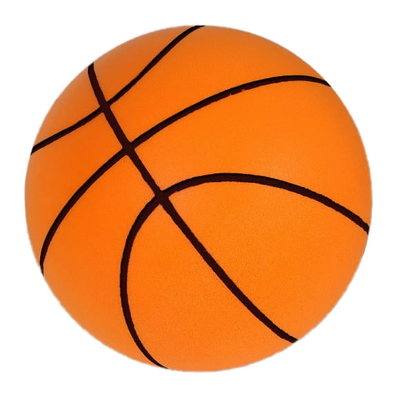 Airless Indoor Training Basketball Size 7 with 3D Grooved Design for Quiet Dribbling and Enhanced Hoop Play Using Soft PU Foam Material