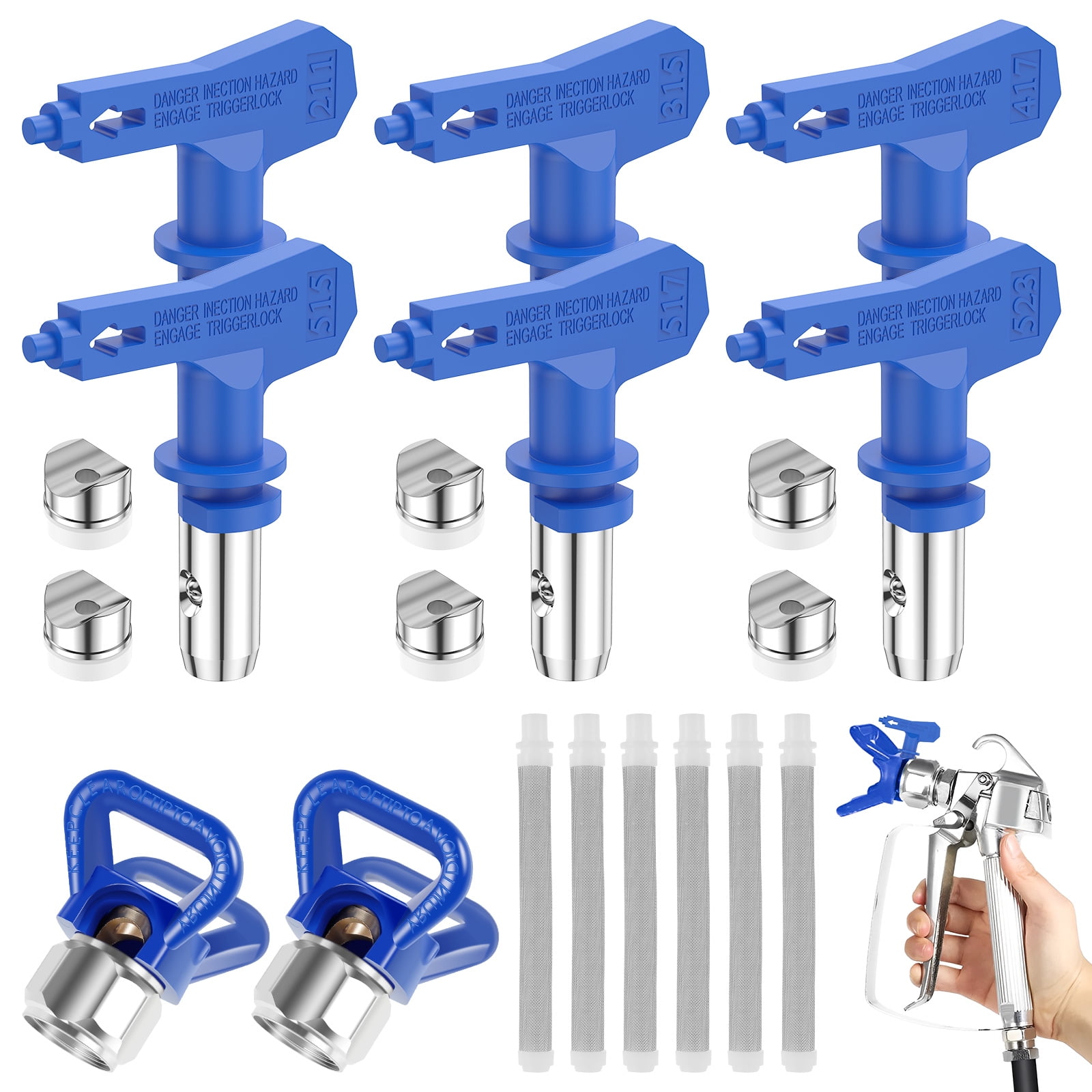 Airless Paint Nozzles Set,Reversible Spray Tips Airless Paint Sprayer
