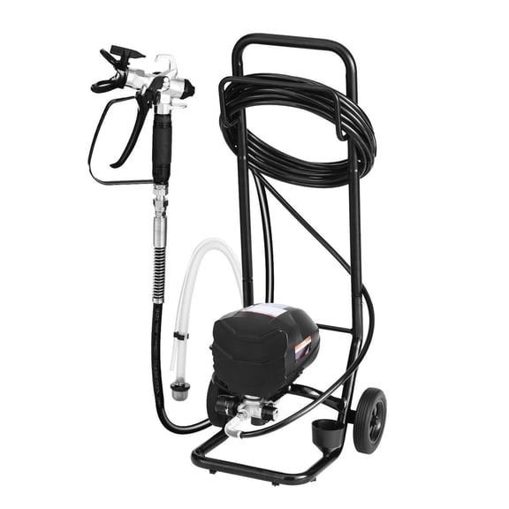 Airless Paint Sprayer 650W 3000 PSI - Professional Electric Spray Machine with Cart, Nozzles & Extension for Interior & Exterior House Painting
